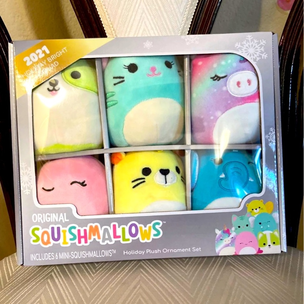 Christmas Holiday Ornament Squishmallows Set of 6